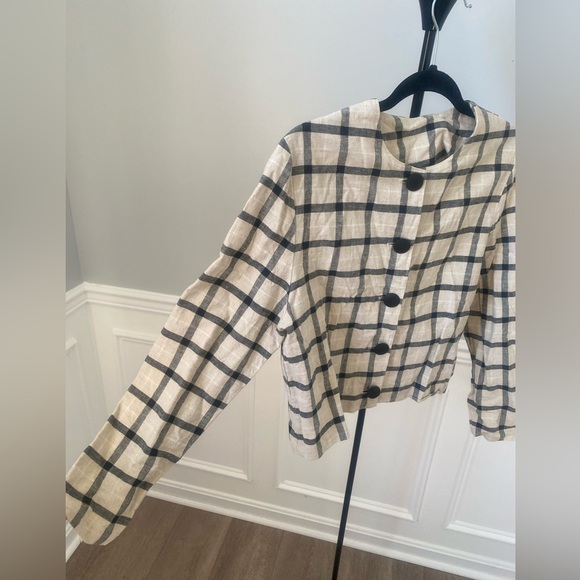 Plaid Button-Up Women's Jacket - Picture 2 of 5